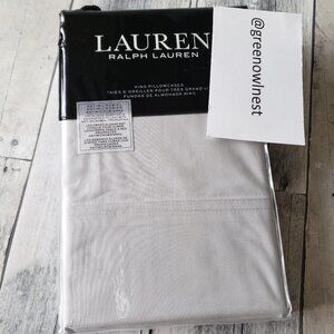 NWT – Ralph Lauren – Sloane Grey Pair of King Pillowcases